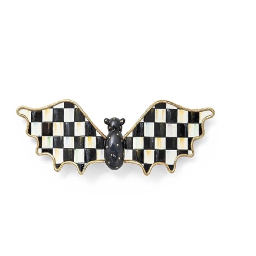 New MACKENZIE-CHILDS Courtly Check Wall Bat Indoor Decoration 11 inch